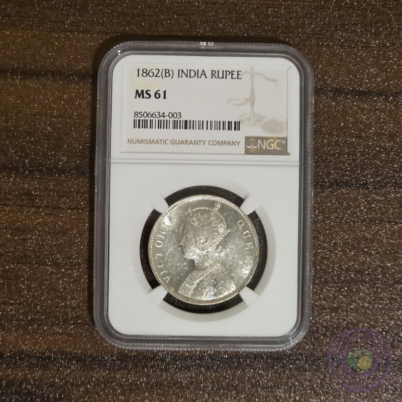 India 1 Rupee (1862) NGC 61