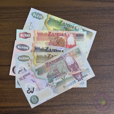 زامبيا 🇿🇲 مجموعة من ٥ أوراق نقدية