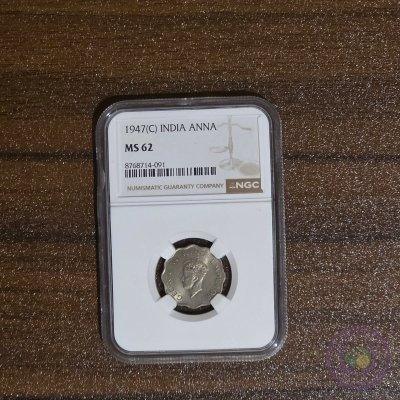 India 1 Anna (1947) NGC 62