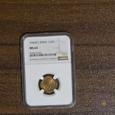India 1/2 Anna (1943) NGC 64