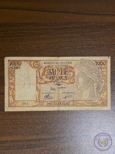 الجزائر  🇩🇿 1000 فرانك 1958