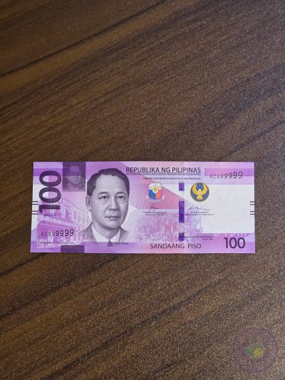 عملة ورقية الفلبين 🇵🇭 100 بيسو - رقم تسلسلي مميز (س