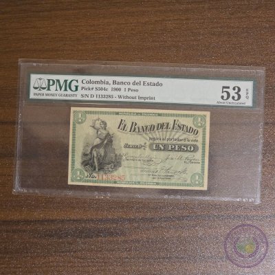 Colombia 1 Pesos (1900) PMG 53 EPQ